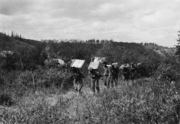 “Nice job for August! 100-lb per man. Indian packers moving 15 tons of supplies.”