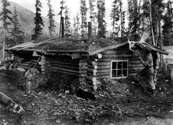 “All finished now: putting up the moose horns.”