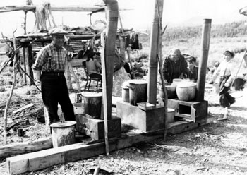 The community preparing for a feast.