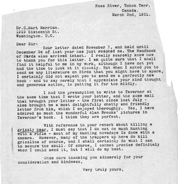 Claude's response to Dr, Merriam. March 13, 1931