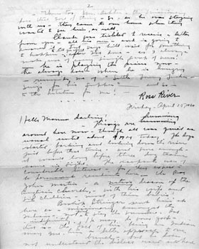 Mary to Mom, April 25, 1930.