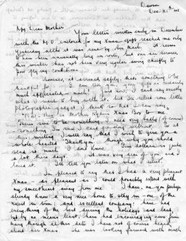 Claude to Mrs. Ryder, December 25, 1941.