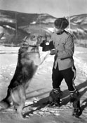 Joe Kessler with his “favourite dog” at Forty Mile. 