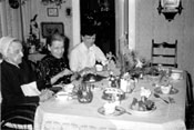 Mary returned to Lancaster after Claude's death. She is pictured here with her sister, Honey, and her mother, who lived until 1961.